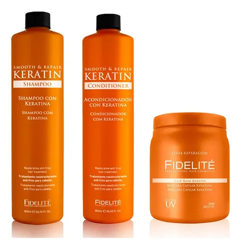 Kit Fidelité Keratina Shampoo + Enjuague + Máscara 1kg