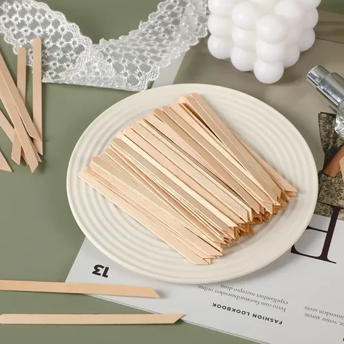 200 Palitos De Madera Para Depilar Cejas Labios Nariz