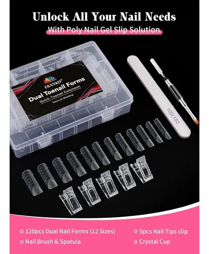 Conjunto Moldes Poly Gel Para Uñas De Dedos De Los Pies