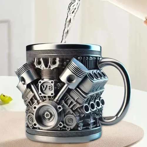 Jsjx Taza & Acero Inoxidable Motor V8 – Diseño Hu, For Café
