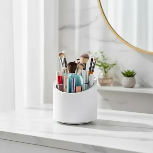 Porta Brochas Giratorio 360° Organizador Maquillaje Capsula