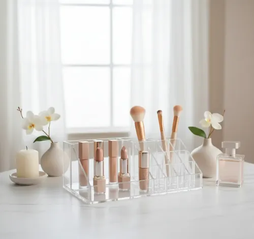 Organizador Acrílico 16 Compartimientos Maquillaje Brochas