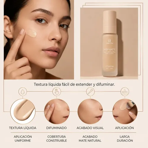 Debby Rose Airy Matte Foundation Bases De Maquillaje 30ml Tono Marrón
