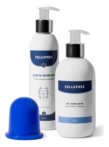 Kit Completo Cellufree Ventosa, Aceite Masajes, Gel Criógeno