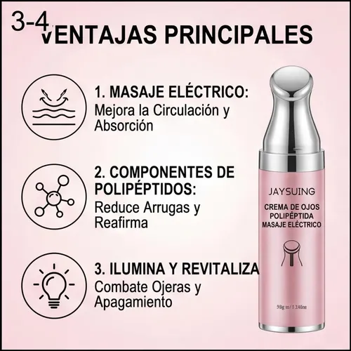 Crema De Ojos Masaje Eléctrico Polipéptido Anti Ojeras Jaysu Día/noche