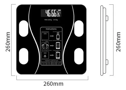 Báscula De Baño Electrónica Bluetooth Digital Inteligente .