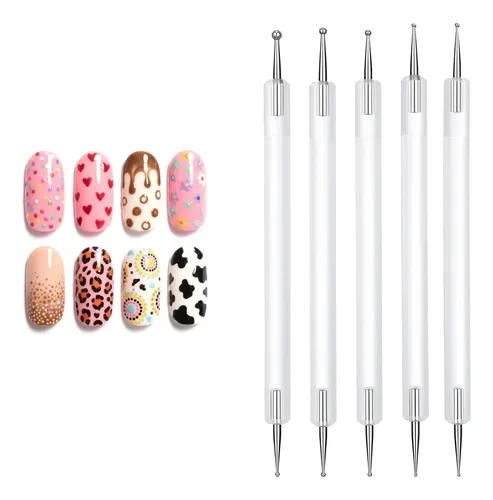 Set 5 Herramientas Para Uñas Dibujo Y Decoración