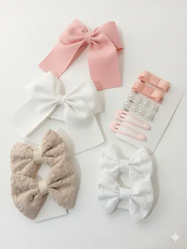 Combo De 12 Accesorios Para Cabello Coquette Peinados Moños