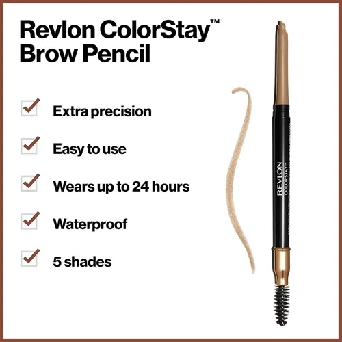 Lápiz De Cejas Revlon Colorstay 205 Rubio, Impermeable 0.6g