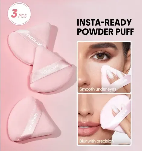 Esponja Para Maquillaje En Polvo- Violeta- Sheglam Pack De 3 Rosa Mediana