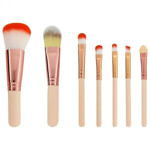 Set De 7 Pinceles De Maquillaje Viaje Portátil Rizado