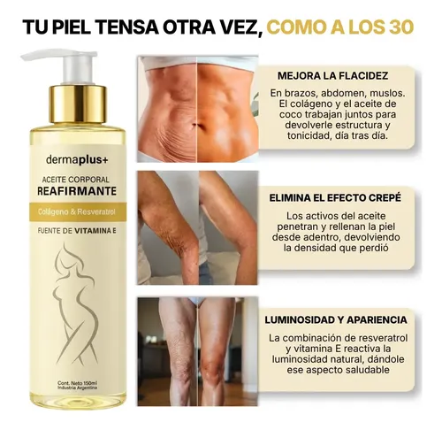 Aceite Corporal Reafirmante 3×2 Colágeno Y Resveratrol 150ml Almendras