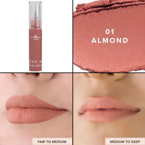 Labial Liquido Italia Deluxe Mousse Mate Larga Duración Almond 01
