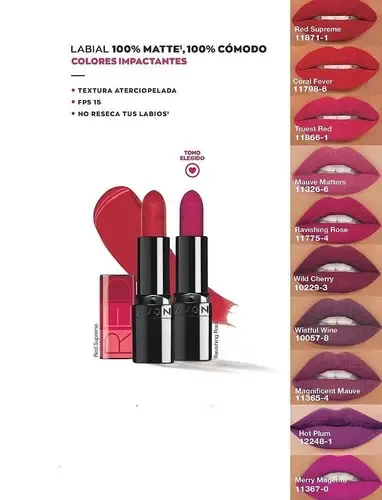 Lapiz Labial Ultra Matte Color Red Supreme – Avon