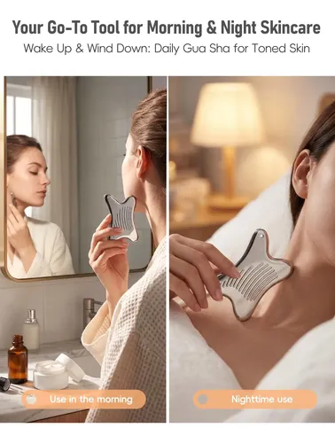 Guasha Metálica X Antideslizante Plata Para Rostro