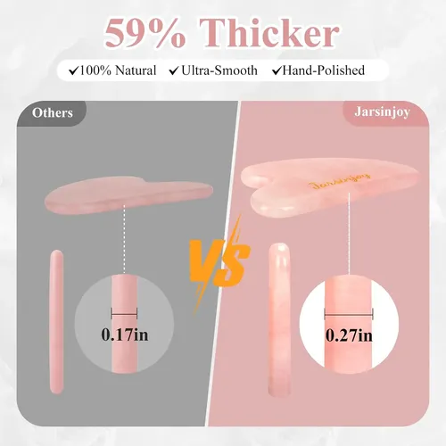 Set Rodillo Verde Y Gua Sha Cuarzo Rosa Extra Grueso
