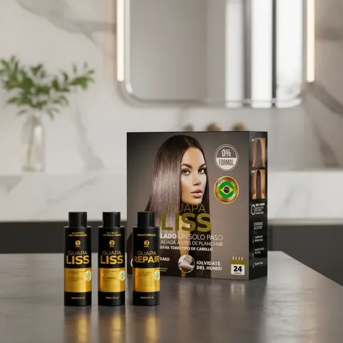 Alisado 0% Formol Guapa Liss 3 Pasos Brillo Espejo