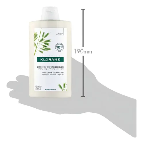 Shampoo Klorane Leche de Avena Vegano Libre de Sulfatos 400ml