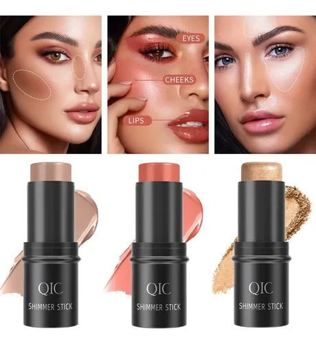 Set De Maquillaje, 3 Unidades, Iluminador, Rubor, Contorno E