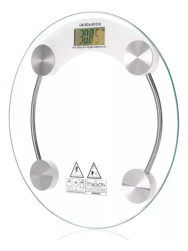 Balanza Digital Baño Personal 180 Kg Vidrio Templado Color Transparente
