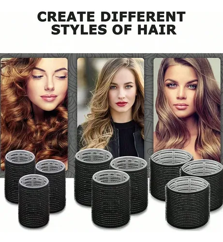 Kit De 24 Rulos Autoadhesivos Para Cabello Con Pinza