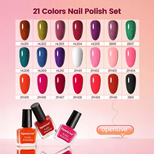 Conjunto De Esmaltes Quick Dry Openlive 24 Colores