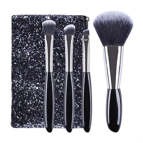 Set Portátil De Brochas De Maquillaje Mini Pebble Con Mango