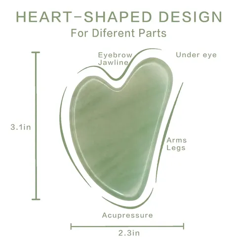 Herramientas Faciales Gua Sha Fuiyoocen, Jade Natural, Guash