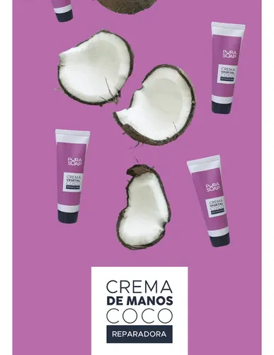 Crema Hidratante de Coco para Manos Secas, Agrietadas y de Rápida Absorción