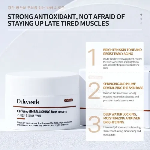 Crema Facial Embellecedora Cafeína Deleventh 30g Todo Tipo De Piel Día/noche