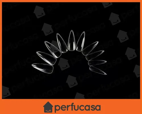 Tips Soft Gel Press On Paris Night Caja X500 Uñas Postizas Color Stiletto Regular