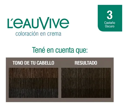 L’eau Vive Kit Tintura Coloración En Crema Tono 3 castaño oscuro