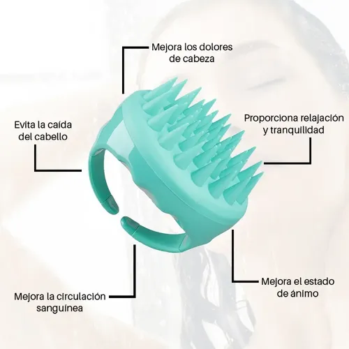 Cepillo Masajeador De Silicona Para Crecimiento Del Cabello