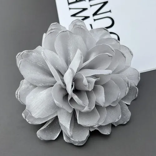 3 Broche De Flores, Pinza Para El Pelo Con Flores, Gris