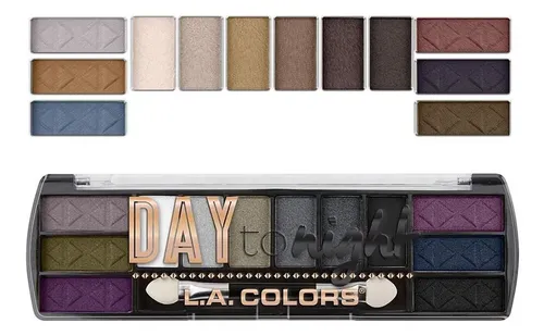 Paleta de Sombras 12 Tonos Mate Metalizado Brillante L.A. Colors