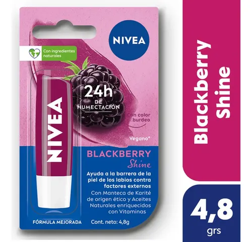 NIVEA Bálsamo Labial BlackBerry Shine 4,8g