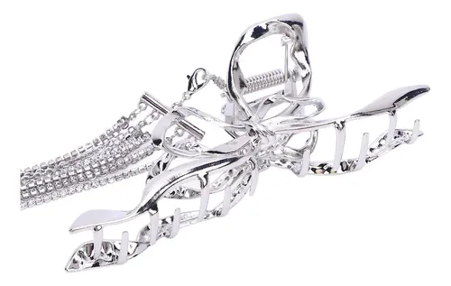 Pinza Larga Con Borla Y Pinza Para El Pelo Con Diamantes De
