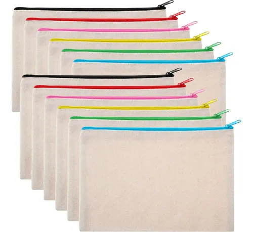 Bolsa De Maquillaje Gejoy Canvas De 12 Piezas Con Cremallera