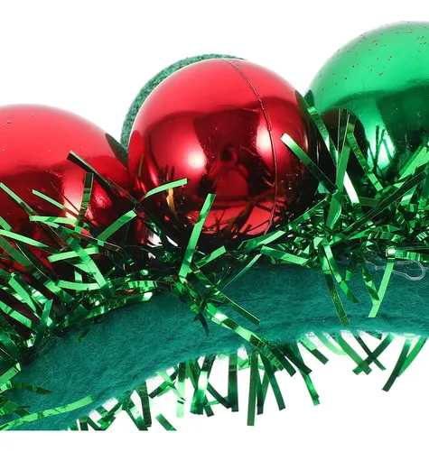 Diadema De Navidad Con Bolas Diadema Navideña Para Pelo