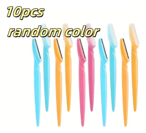 Kit 10 Navalhas Para Sobrancelha Aço Inoxidável