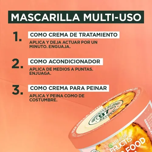 Mascara Capilar Fructis Hair Food Anana Anti Quiebre 350 Ml