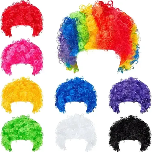 Peluca Afro Payaso Disco Todos Los Colores Cotillon