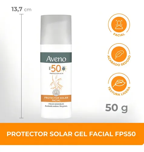 Aveno Protector Solar Gel Facial Fps 50 Para Piel Sensible
