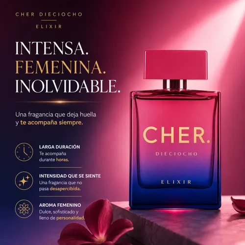 Perfume Cher Dieciocho Elixir Parfum Mujer 100ml Original 18