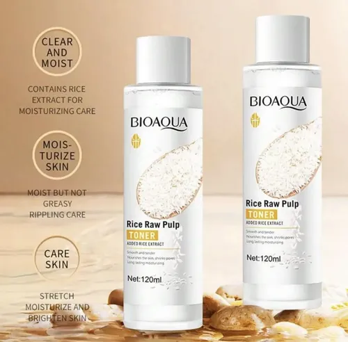 Tónico Facial De Arroz Bioaqua 120 Ml Hidratante Todo Tipo De Piel Día/noche