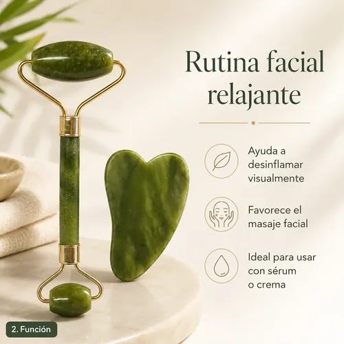 Masajeadores Gua Sha Y Roller Facial Piedra Natural