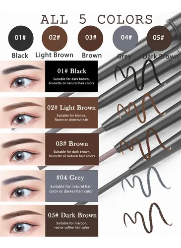 Lápices De Cejas Marrón Oscuro Ultra Fino 6 Unidades Profiss