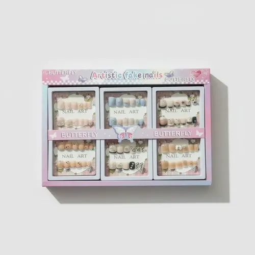 Set De Uñas Postizas X12 Cajas Gb Green Bazar Bijouterie