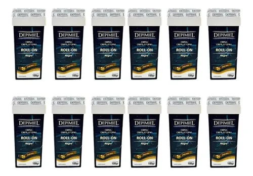 Kit X12 Ceras Roll On Negra Hidratante Depimiel