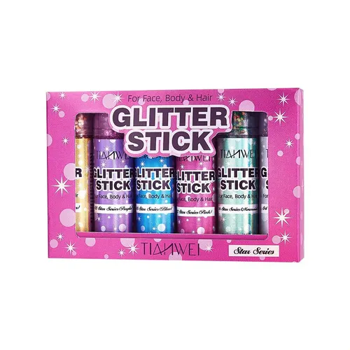 Set De Maquillaje Corporal Con Purpurina De 6 Colores Para E